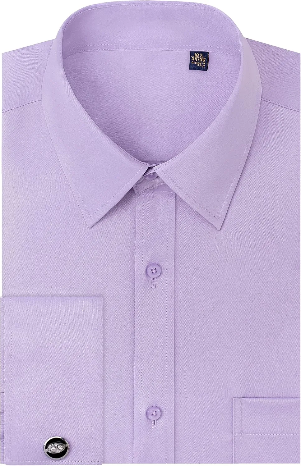 J.VER Men's French Cuff Dress Shirts Regular Fit Long Sleeve Spread Collar Metal Cufflink