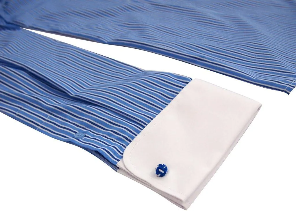 Labiyeur Men's Slim Fit Spread Collar French Cuff Long Sleeve Formal Dress Shirt