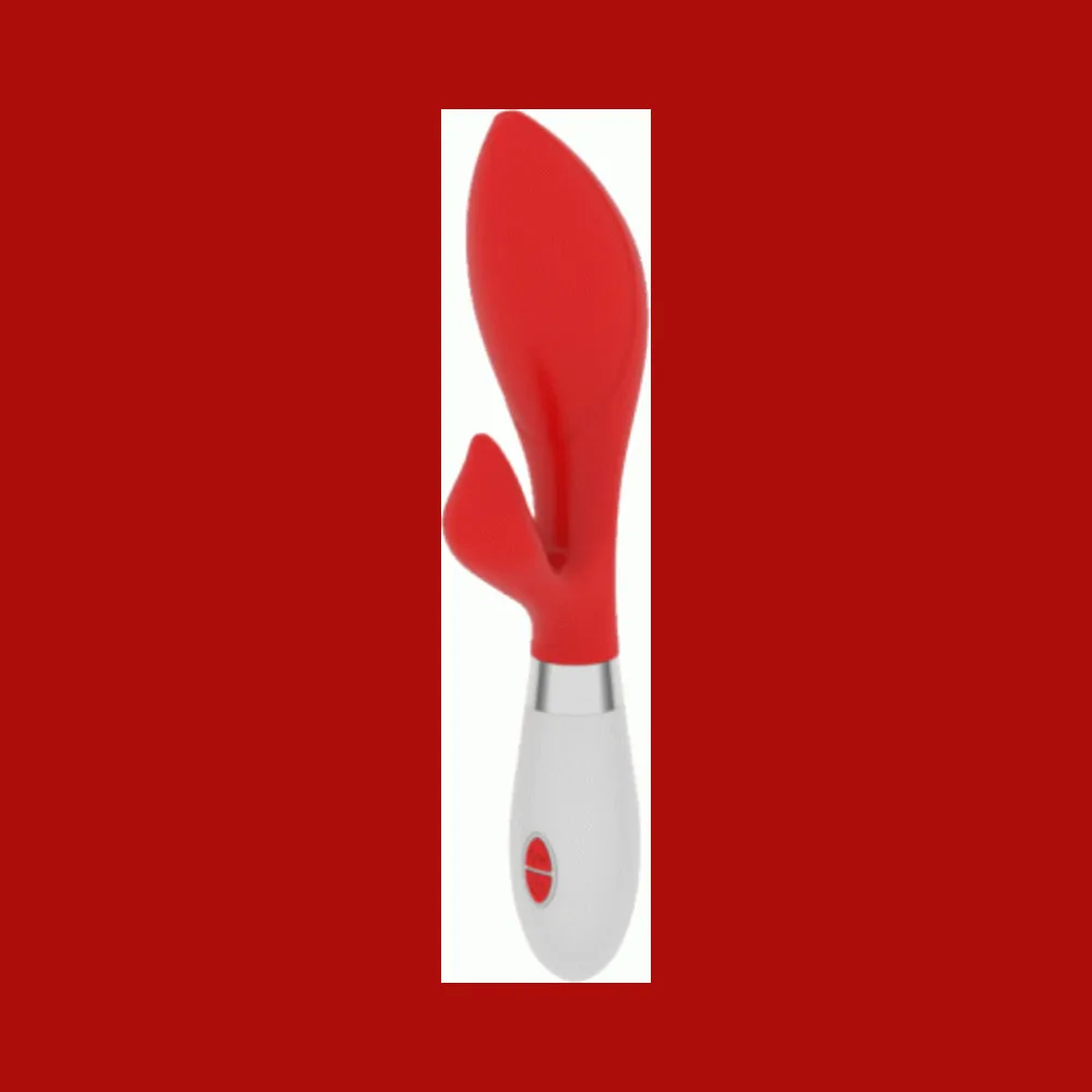 Luna Neon Achelois Ultra-soft Silicone Dual Stimulator Red