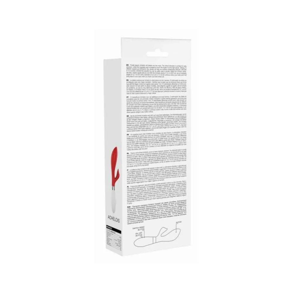 Luna Neon Achelois Ultra-soft Silicone Dual Stimulator Red