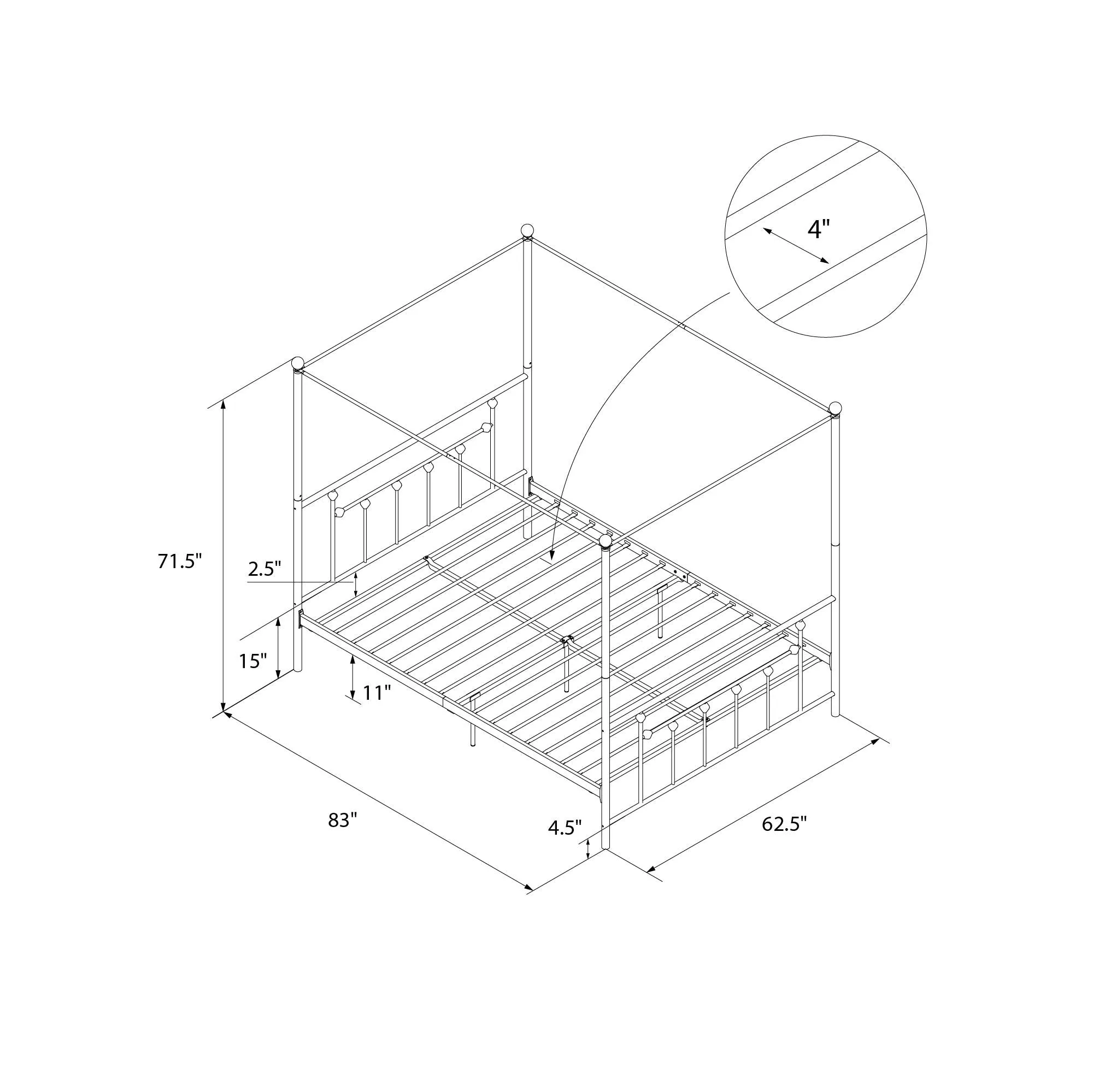 Manila Metal Canopy Bed Frame