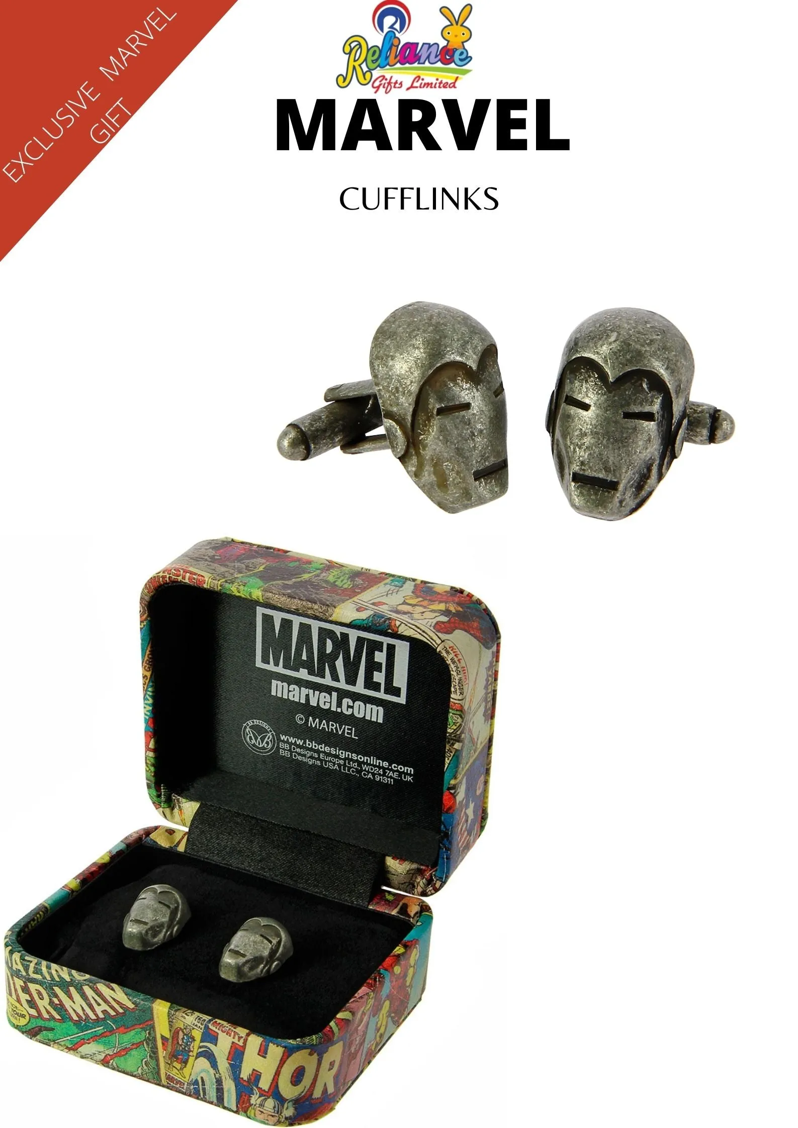 Marvel Comics Men’s Super Hero Iron Man 3D Cufflinks