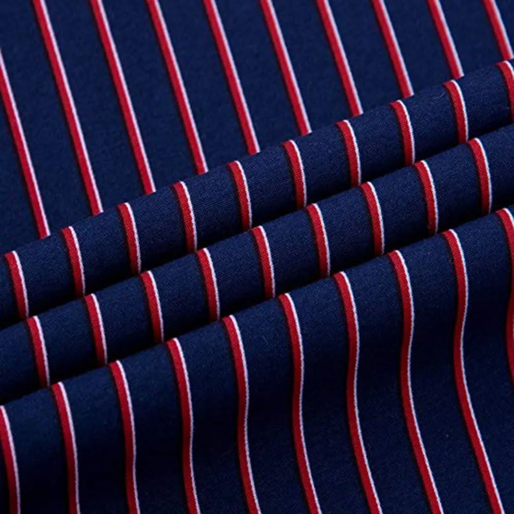 Men's Casual Business Vertical Striped Button Down Long Sleeve Dress Shirts