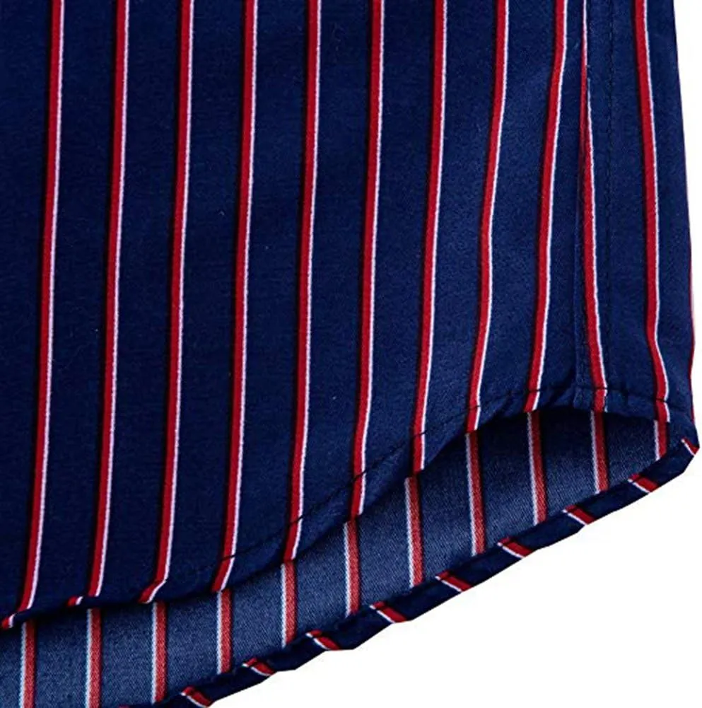 Men's Casual Business Vertical Striped Button Down Long Sleeve Dress Shirts