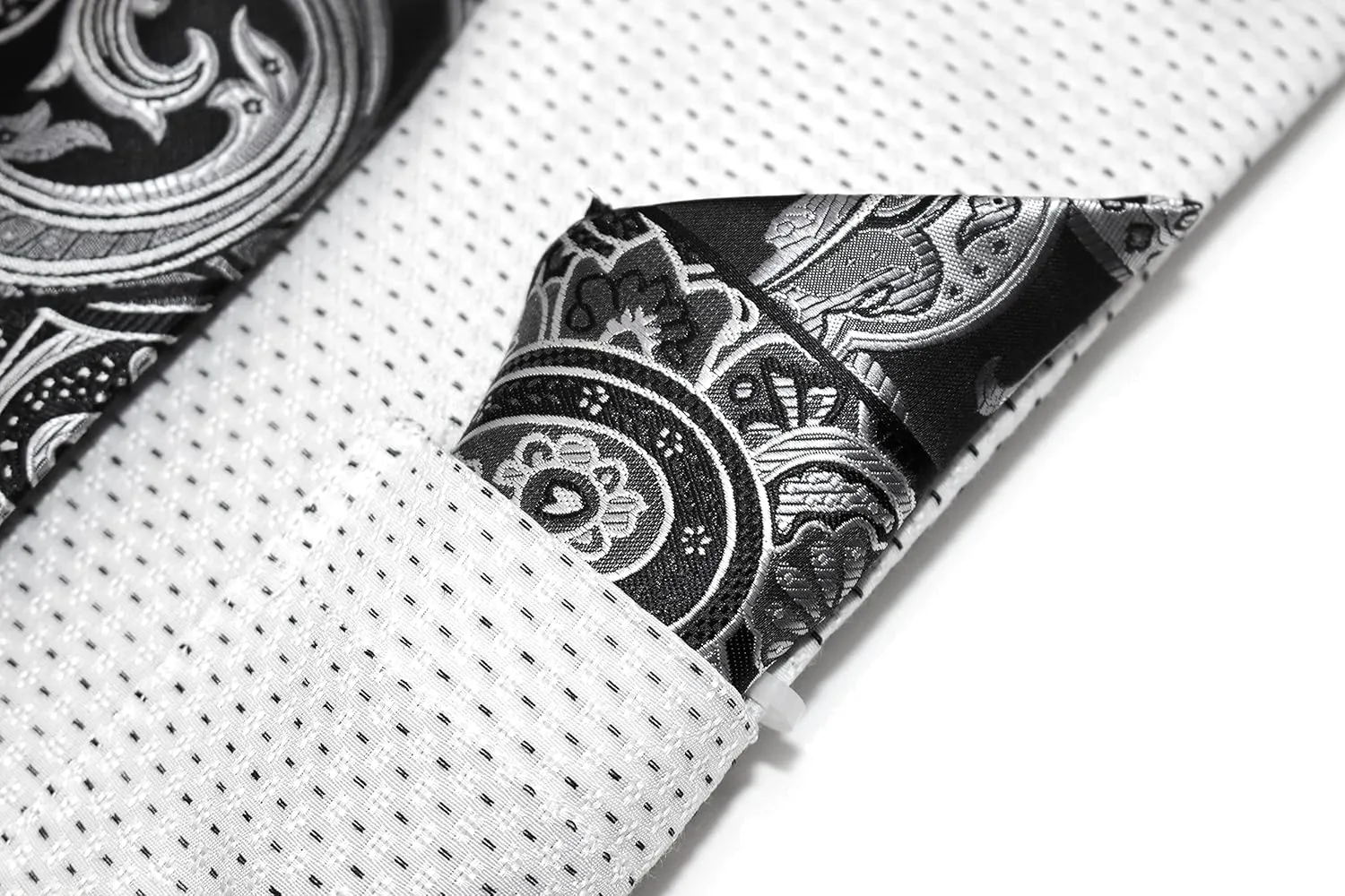Men's Pin Dot Pattern Regular Fit French Cuffs Dress Shirts with Tie Hanky Cufflinks Combo
