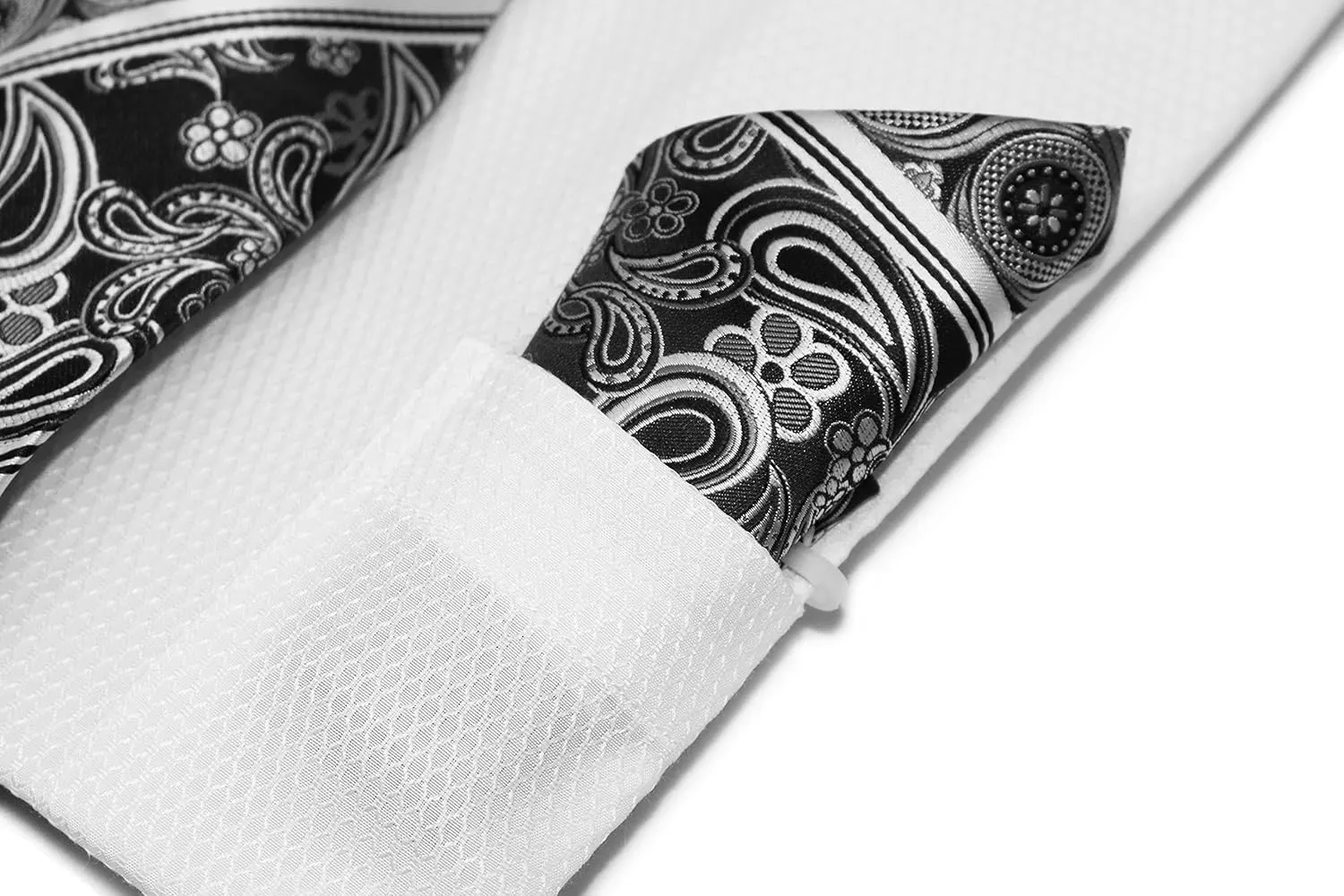 Men's Solid Micro Pattern Regular Fit Dress Shirts with Tie Hanky Cufflinks French Cuffs Combo