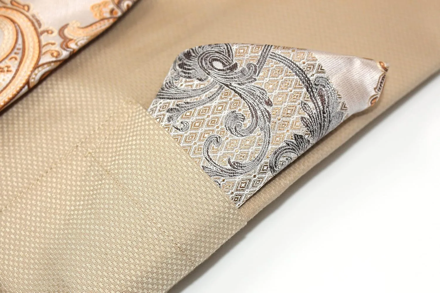 Men's Solid Square Pattern Regular Fit French Cuffs Dress Shirts with Tie Hanky Cufflinks Combo