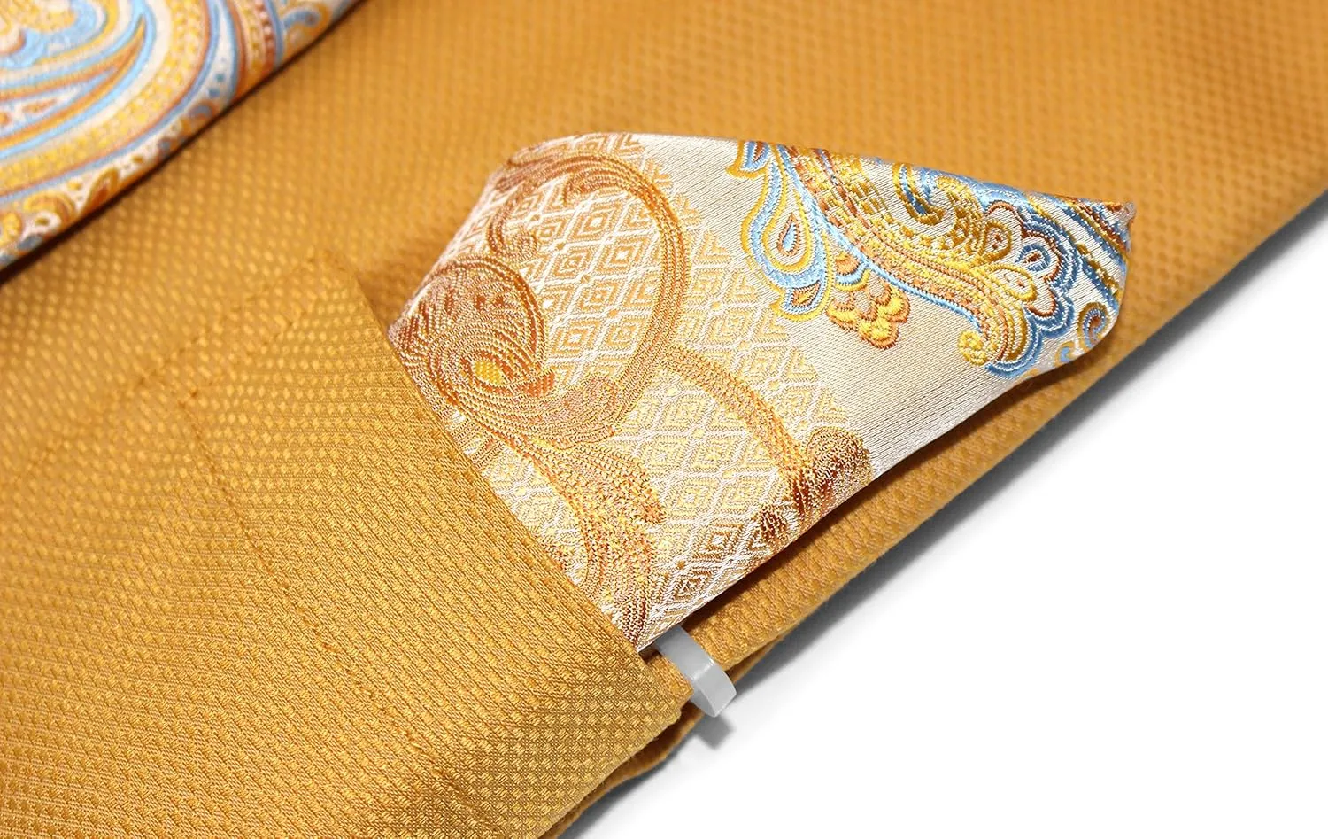 Men's Solid Square Pattern Regular Fit French Cuffs Dress Shirts with Tie Hanky Cufflinks Combo