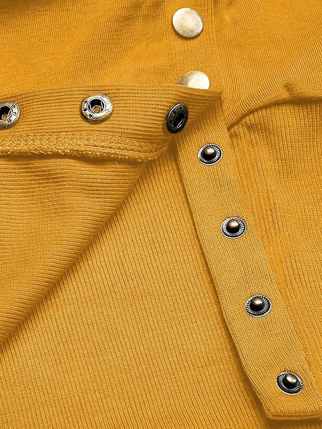 MEROKEETY Women's 2025 Fall Long Sleeve Snap Button Down Solid Color Knit Ribbed Neckline Cardigans