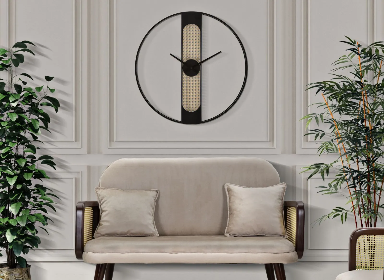 Metal & Wooden Modern Wall Clock