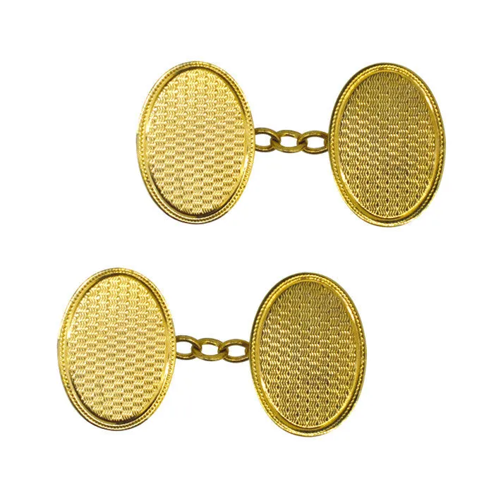 Oval Engine Turned Cuff Links