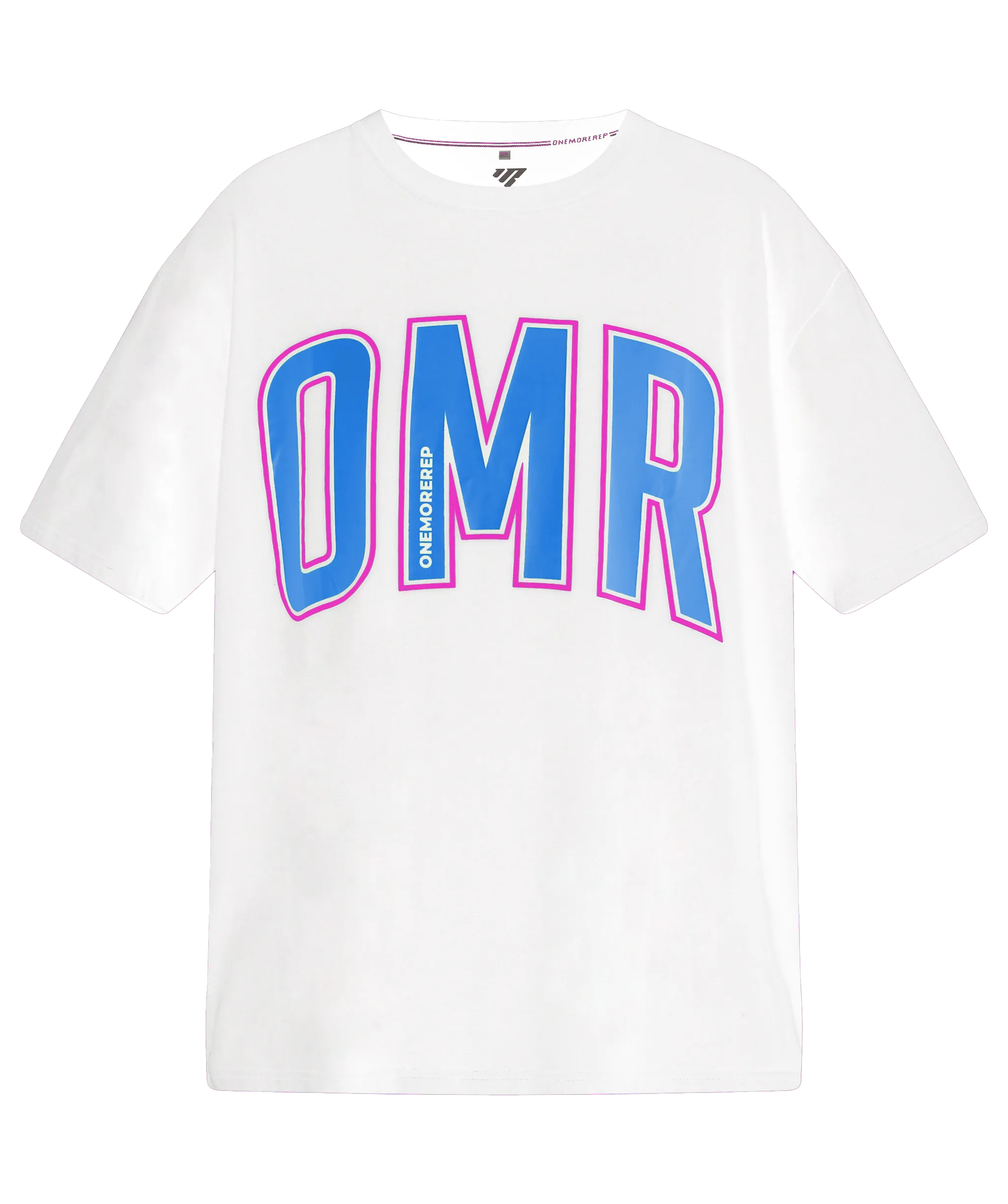 Oversized Pump Tee White/Blue Raz