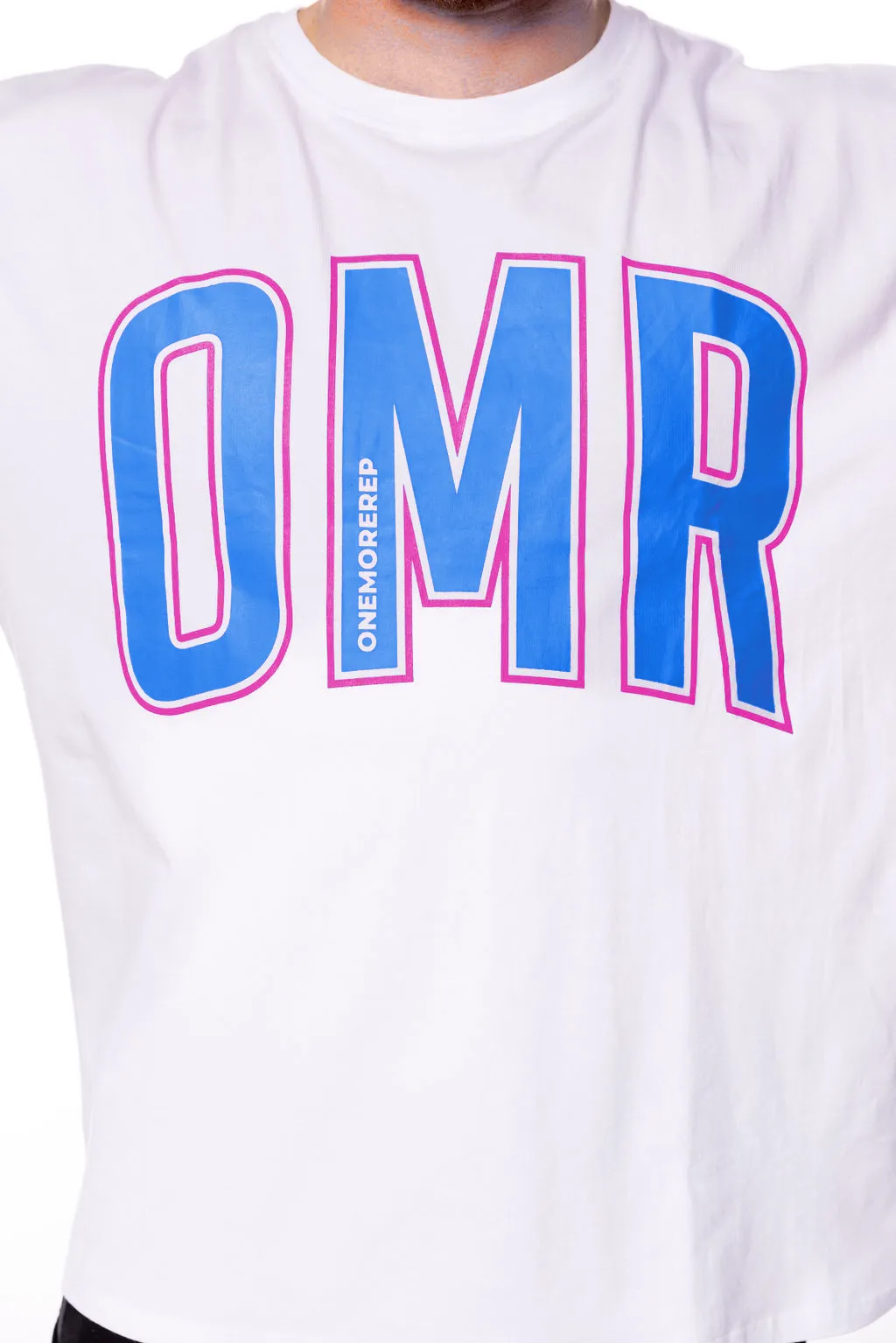 Oversized Pump Tee White/Blue Raz