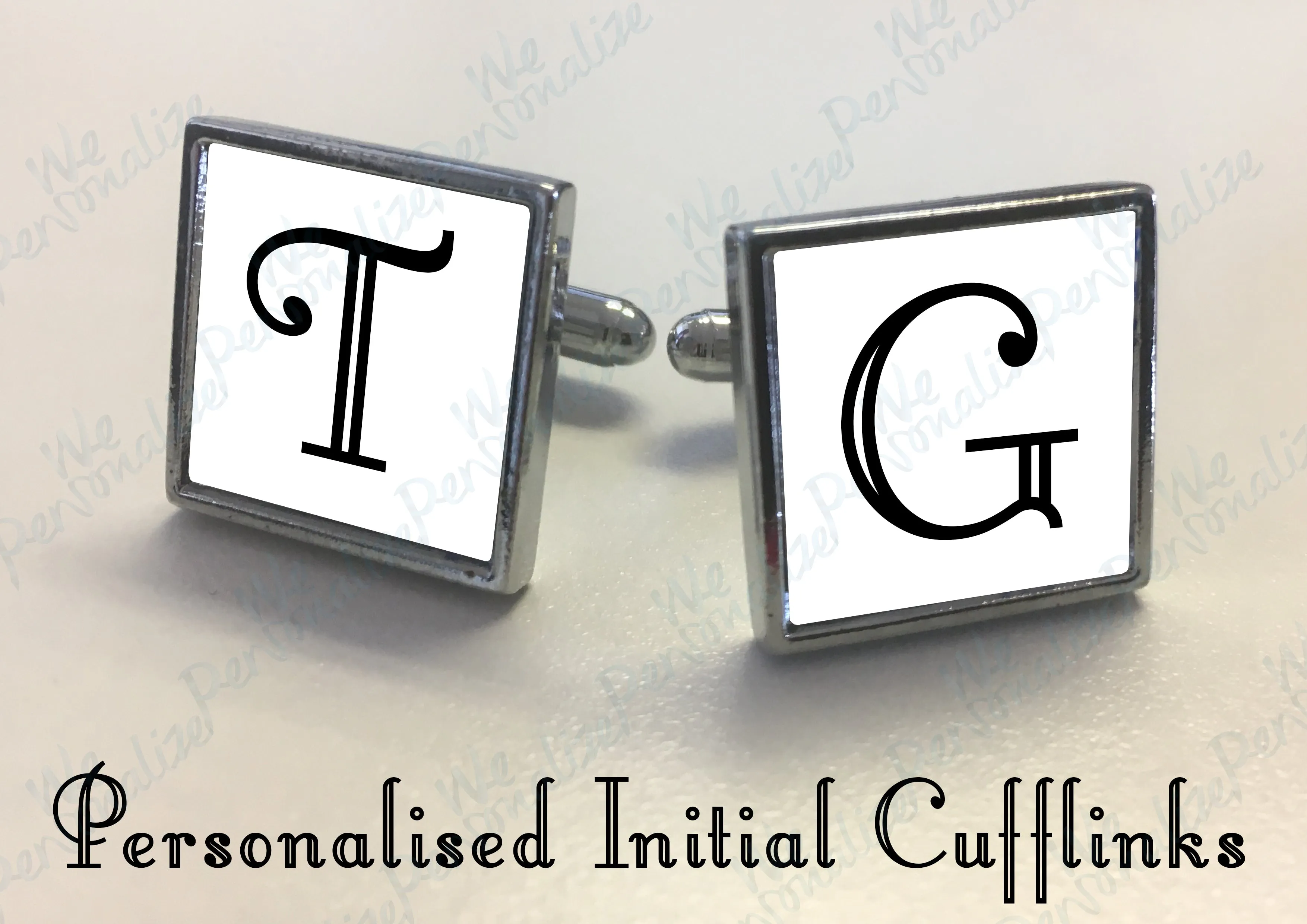 Personalised Initial Square Cufflinks