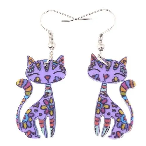 Poppy Petals Cat Floral Earrings