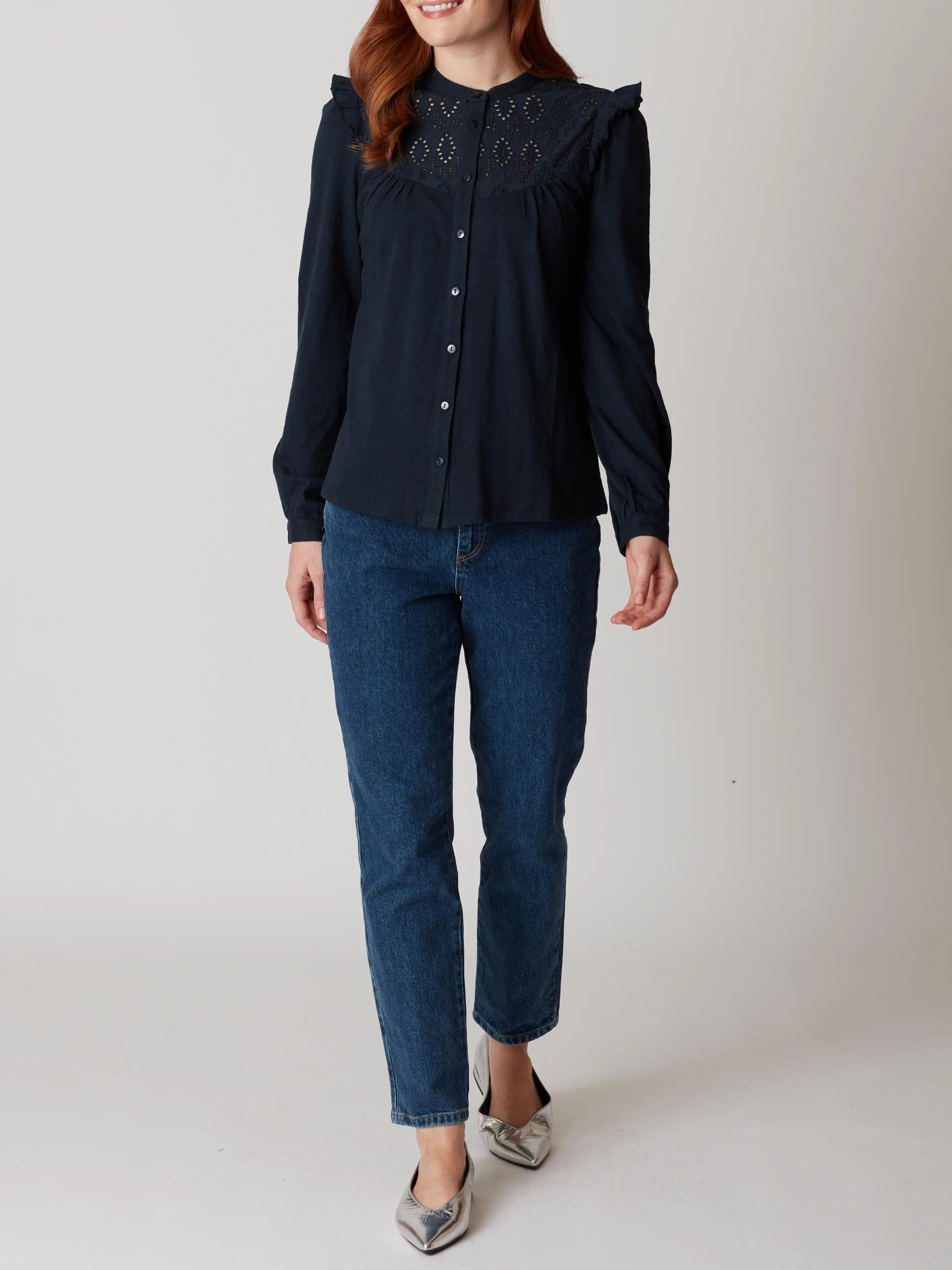 Pretty Embroidered Long Sleeve Blouse