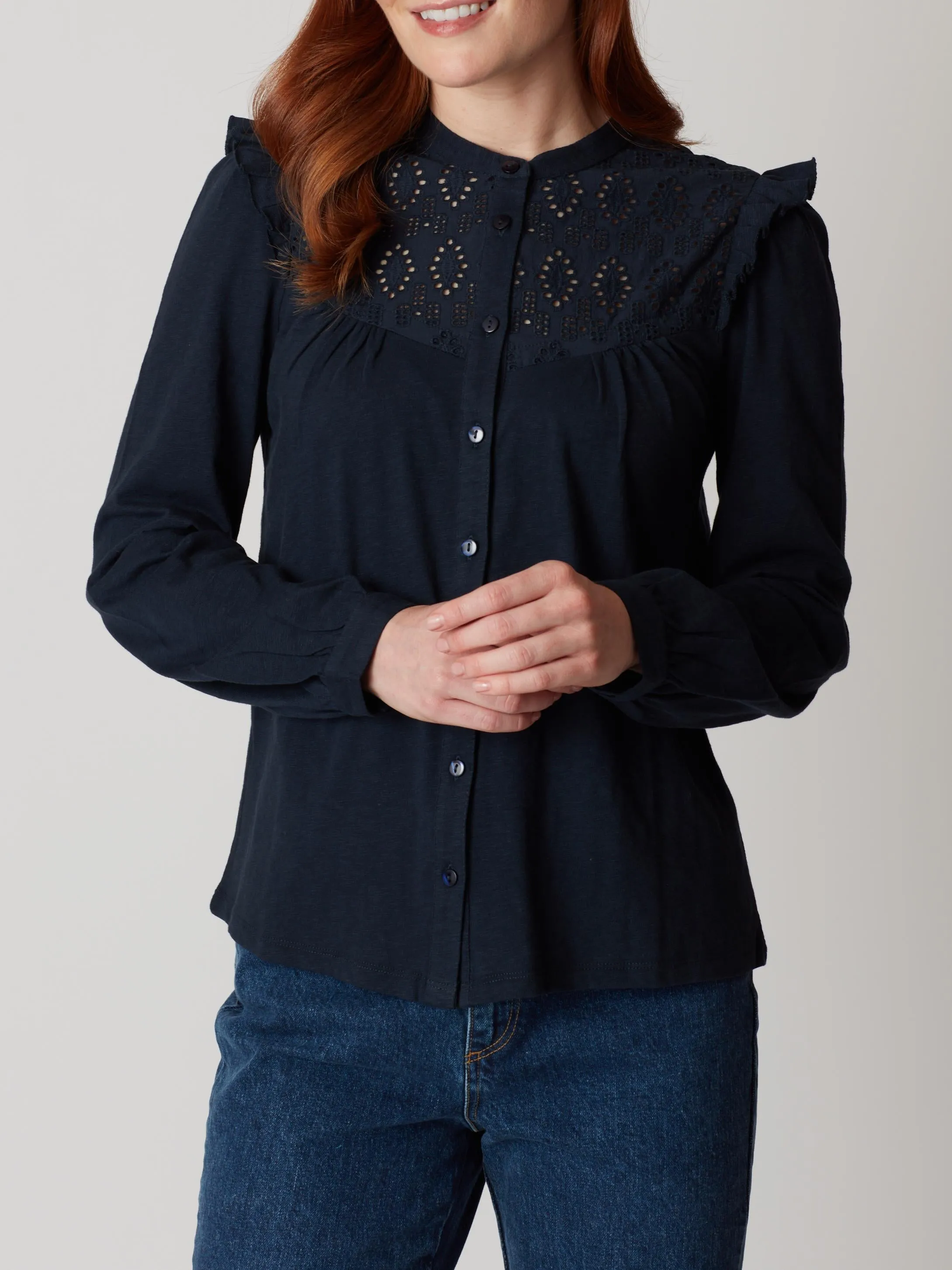 Pretty Embroidered Long Sleeve Blouse