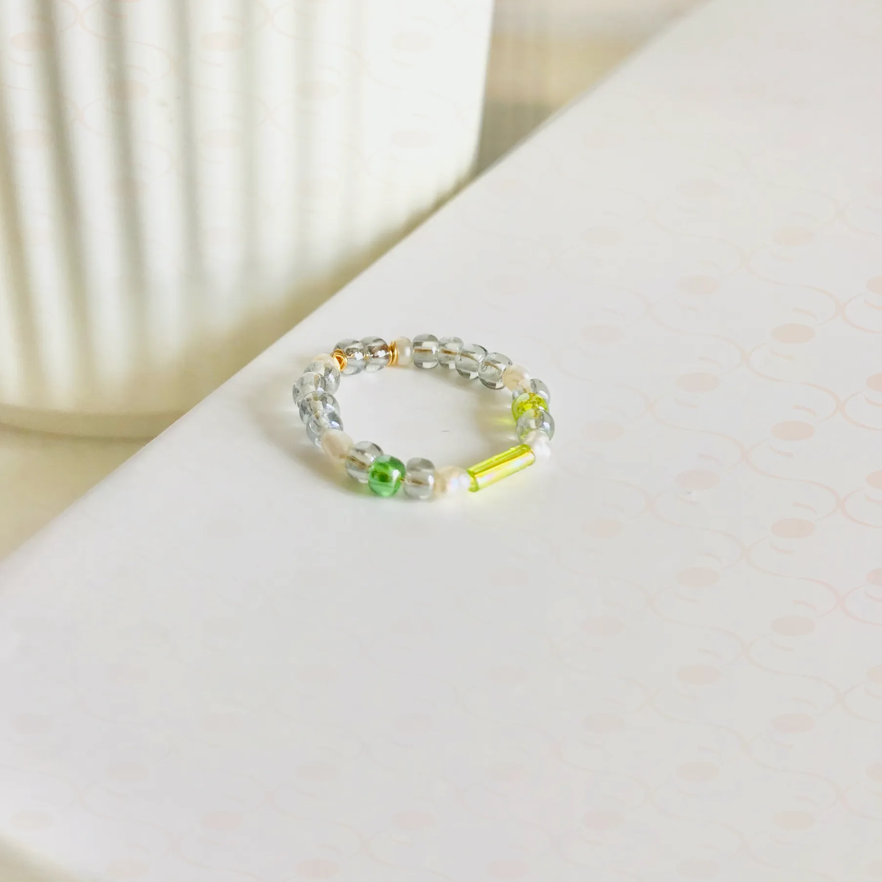 "Secret Garden" Beaded Floral Earrings and Ring