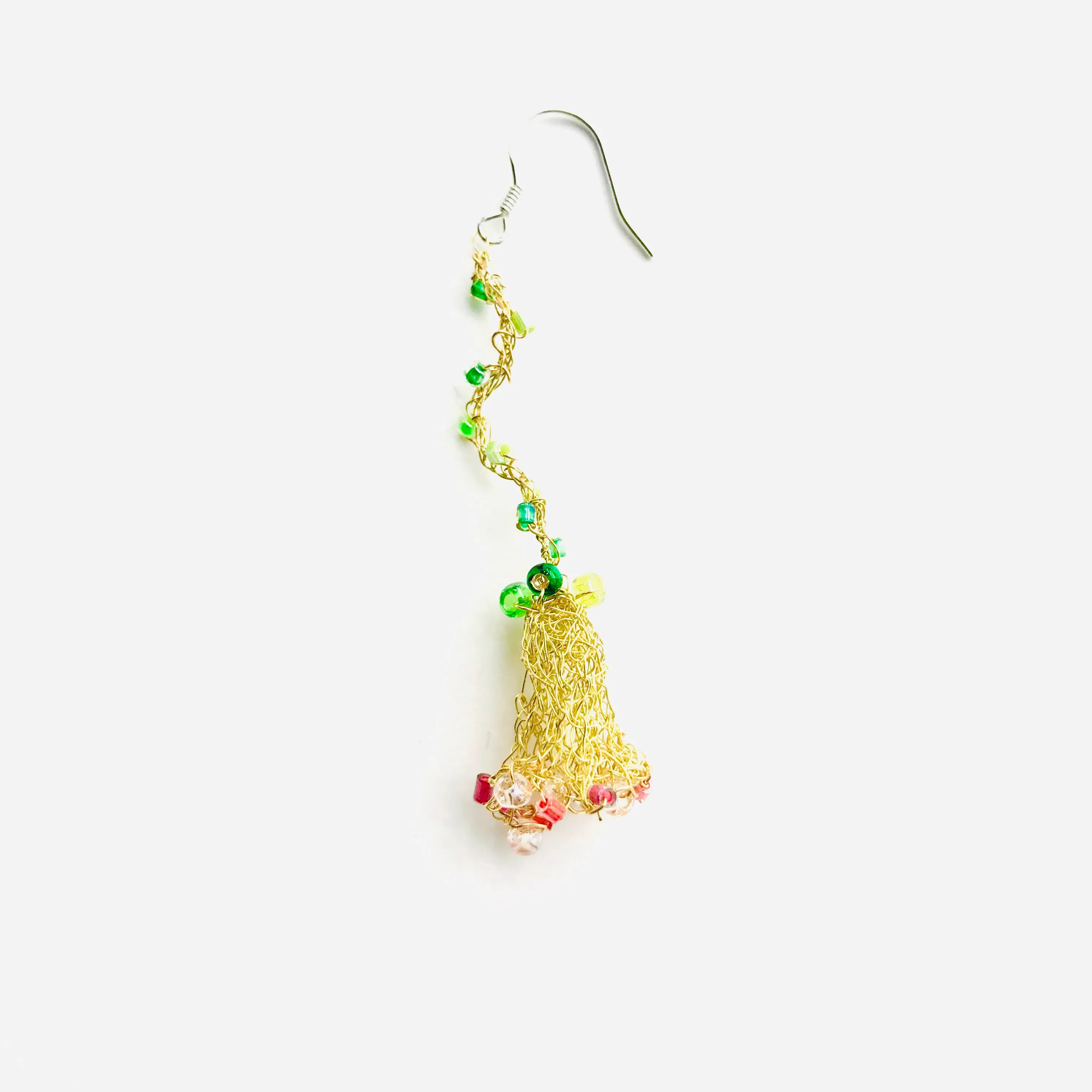"Secret Garden" Beaded Floral Earrings and Ring