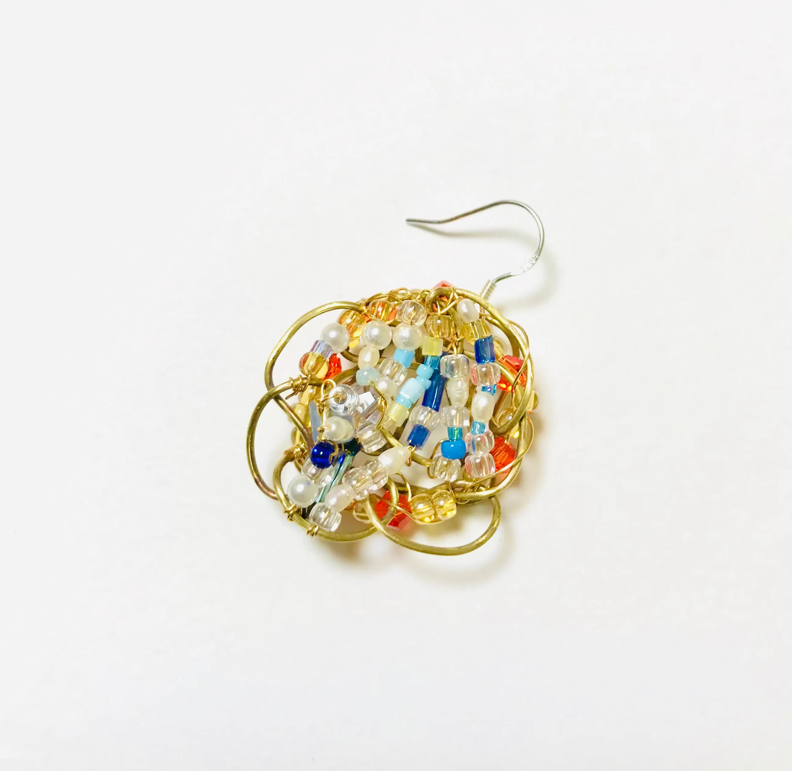 "Secret Garden" Beaded Floral Earrings and Ring