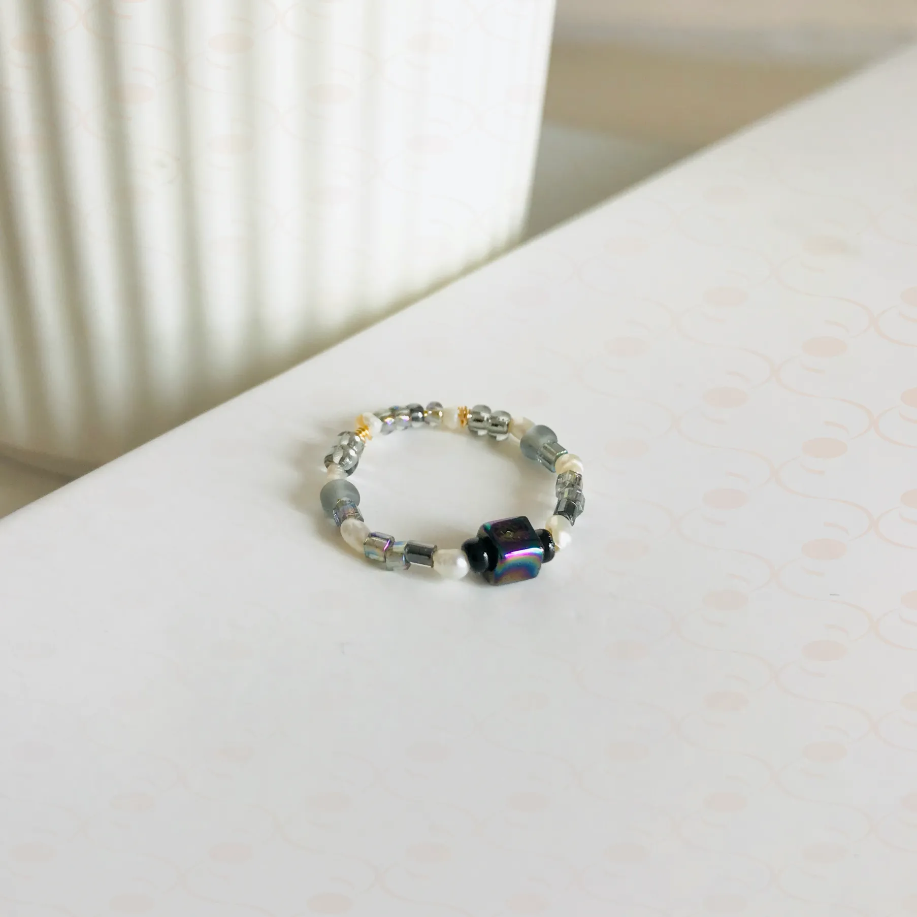 "Secret Garden" Beaded Floral Earrings and Ring