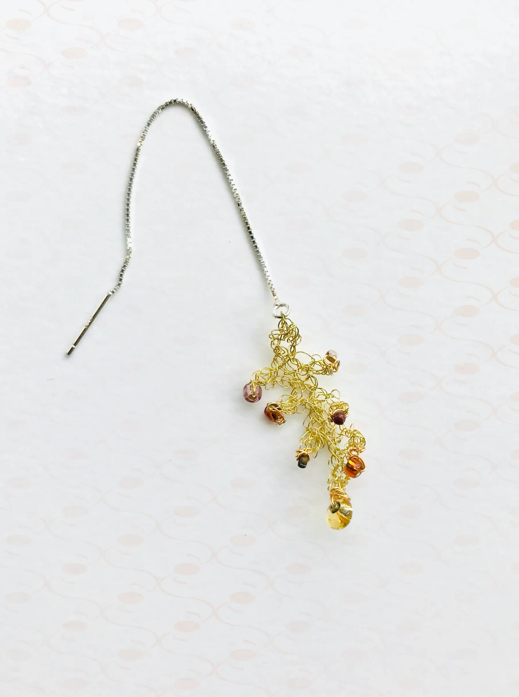 "Secret Garden" Beaded Floral Earrings and Ring