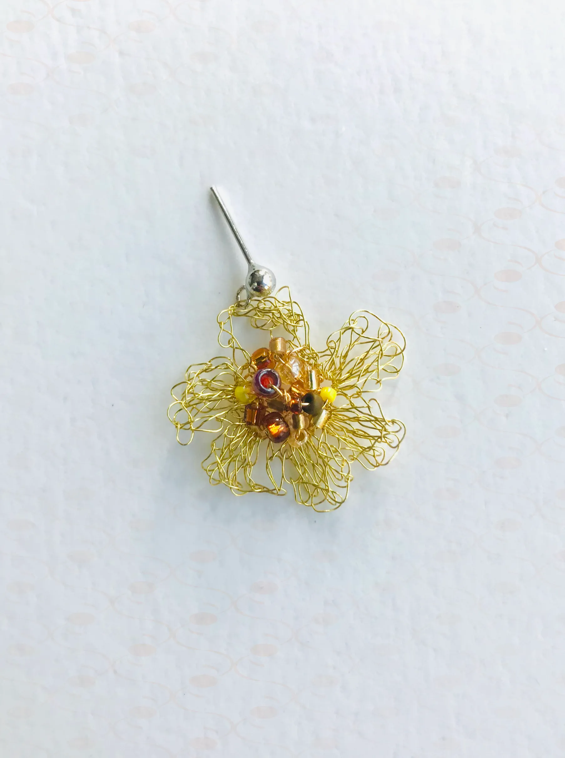 "Secret Garden" Beaded Floral Earrings and Ring