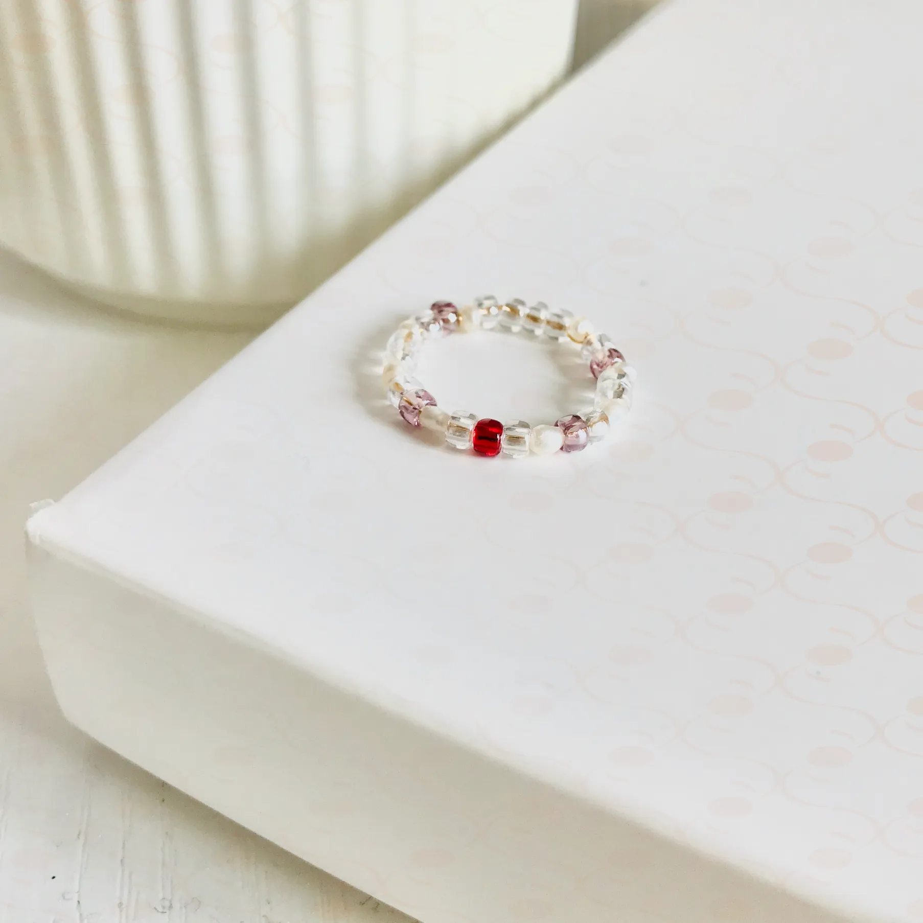 "Secret Garden" Beaded Floral Earrings and Ring