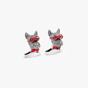 Scottish Terrier cufflinks in sterling silver