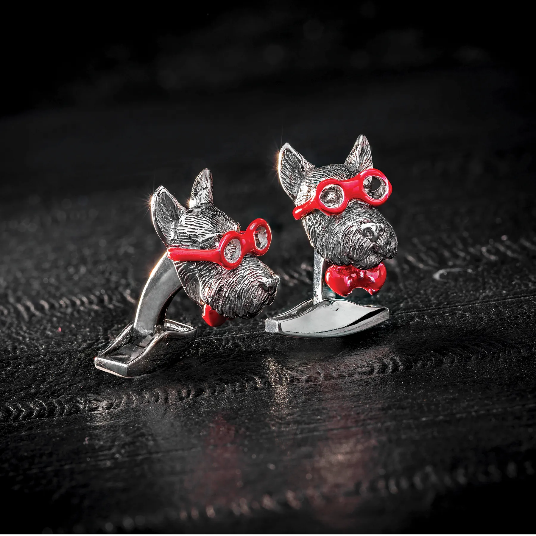 Scottish Terrier cufflinks in sterling silver