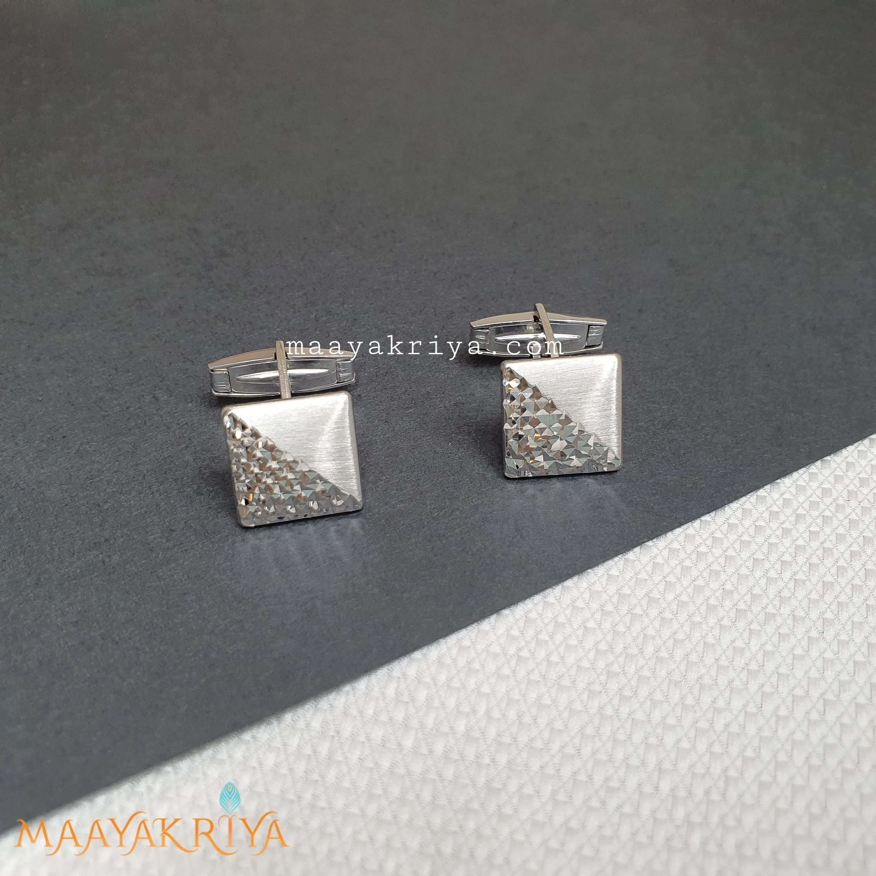Square Checkered Cut Cufflinks