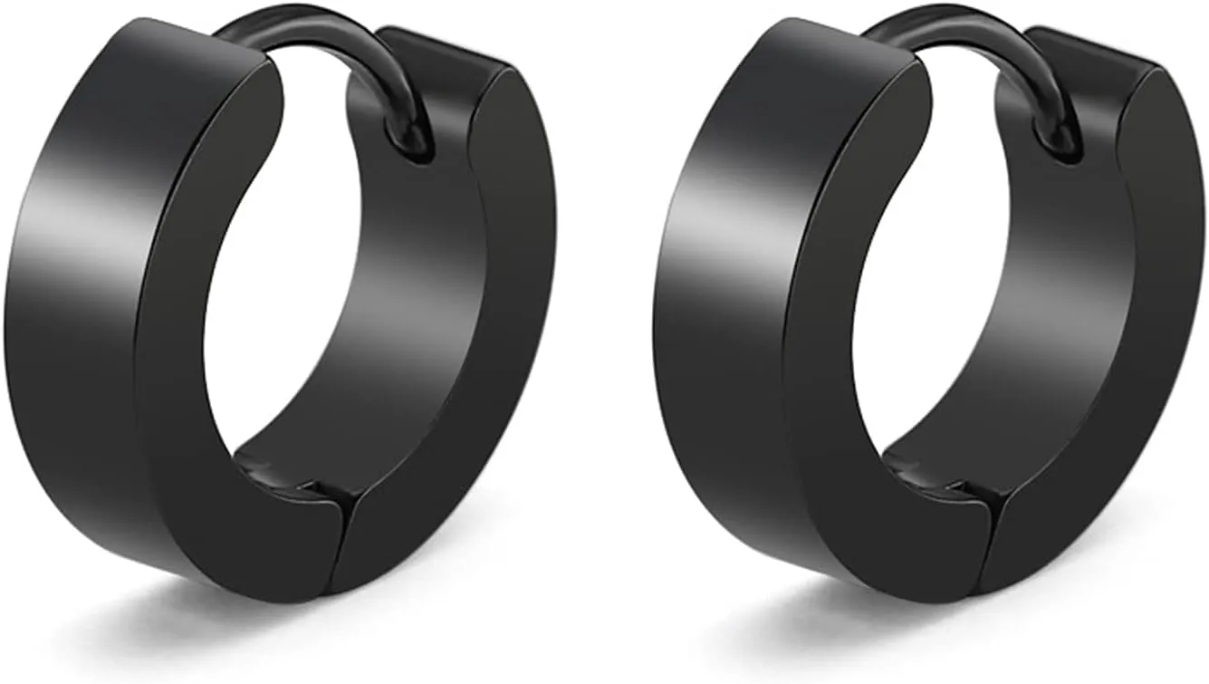 Stainless Steel Mens Womens Hoop Earrings Piercings Huggie Hypoallergenic