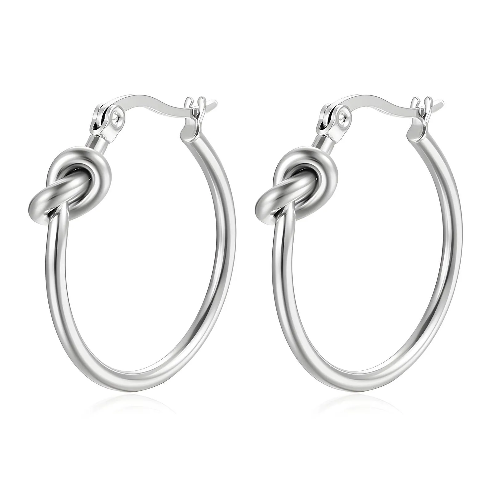 Stainless Steel Node Earrings