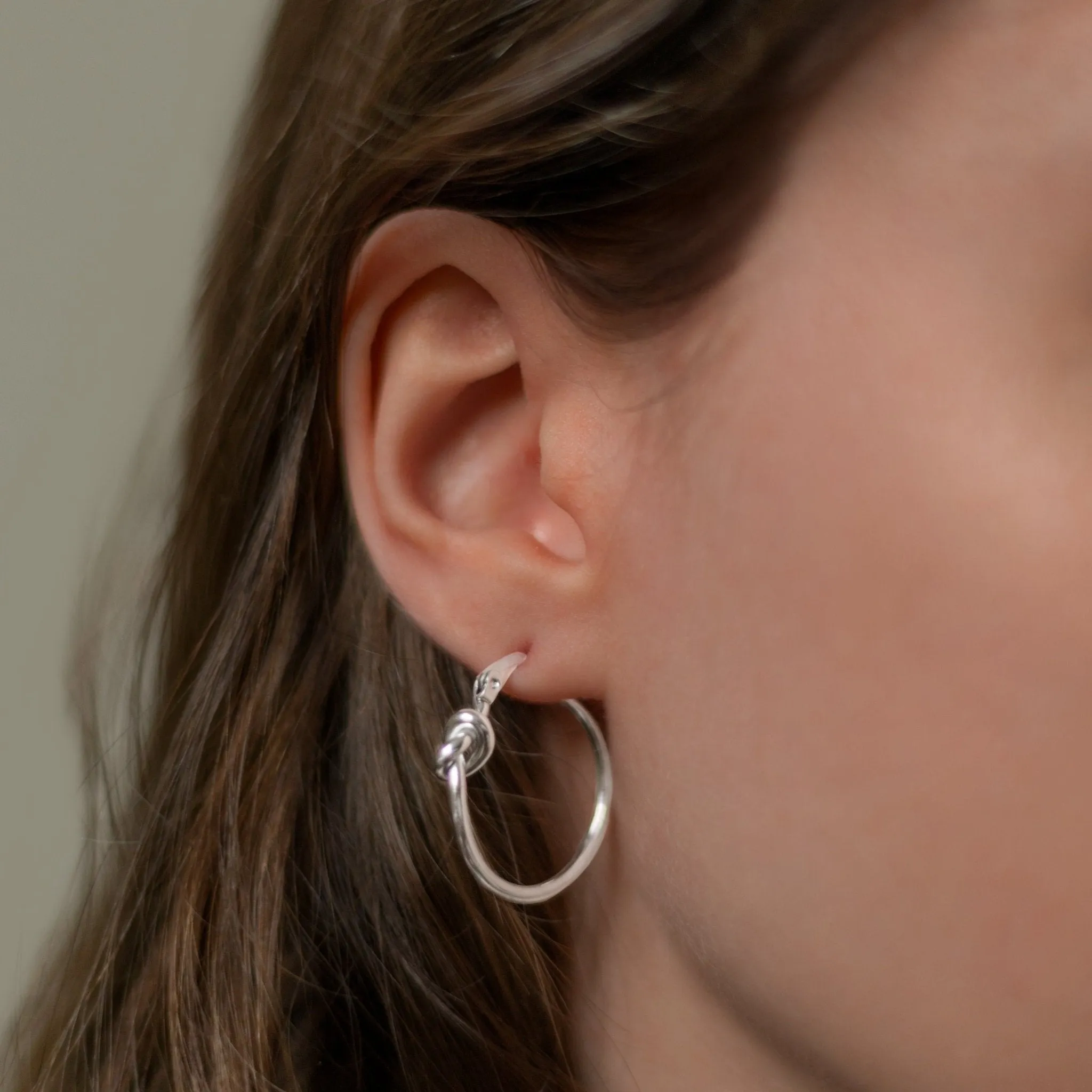 Stainless Steel Node Earrings