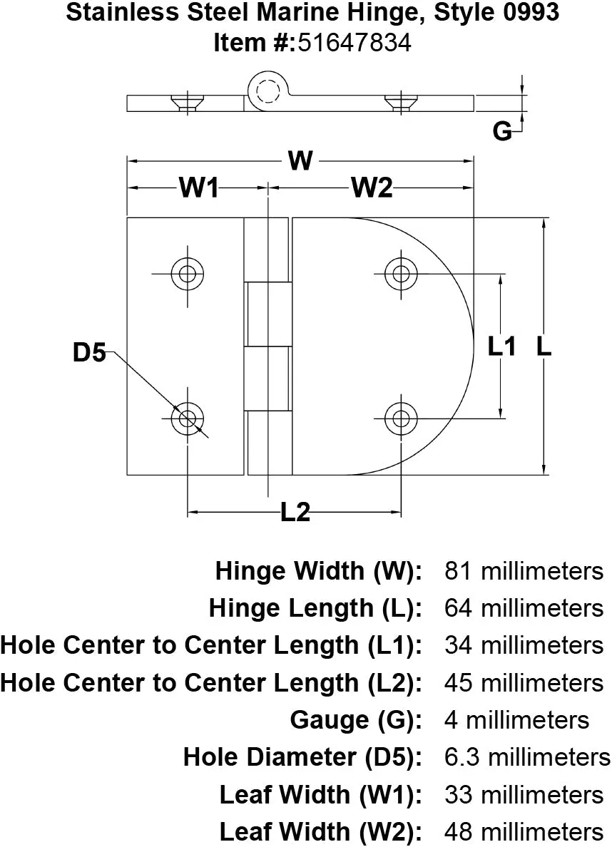 Style 0993 Hinge