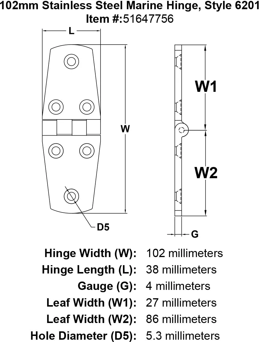 Style 6201 Hinges