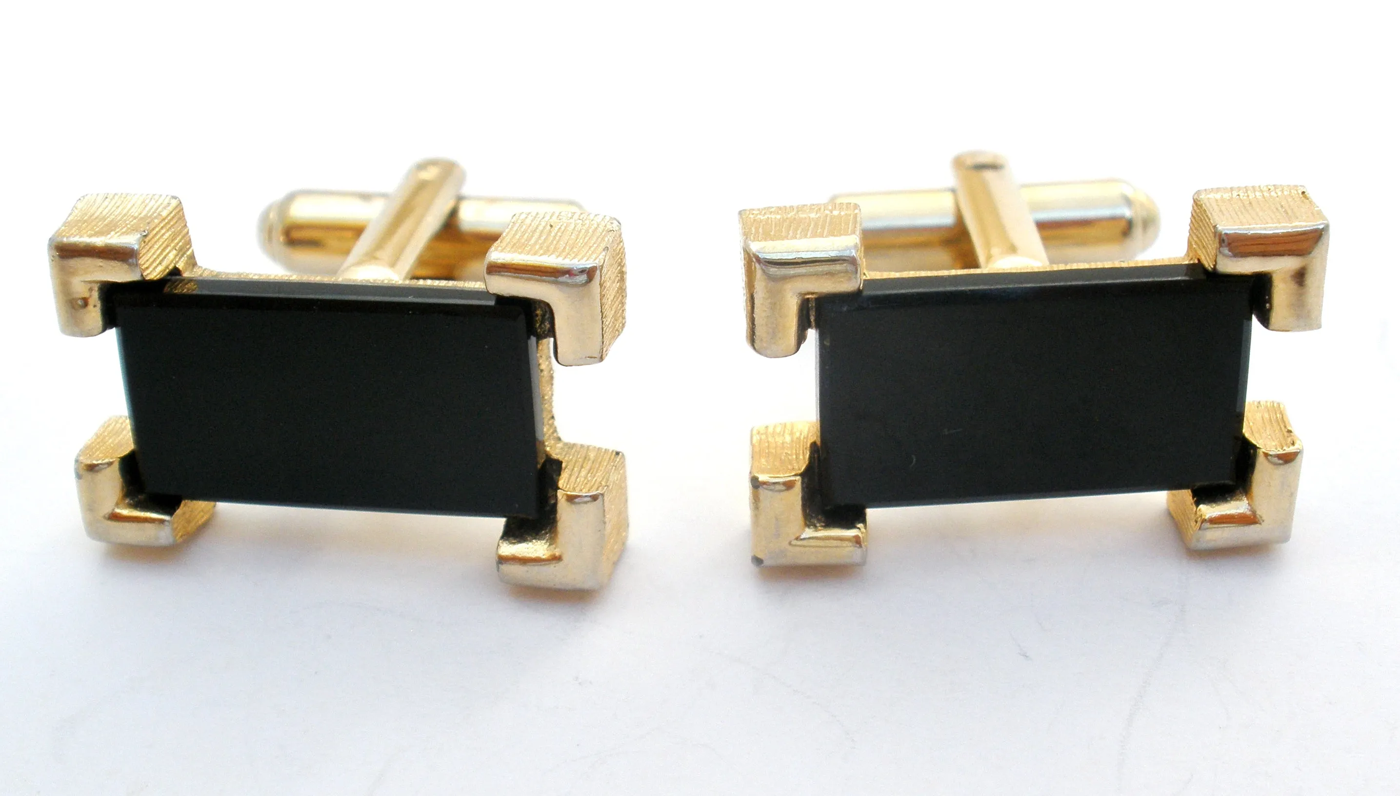 Vintage Black Onyx Cufflinks by Sarah Coventry