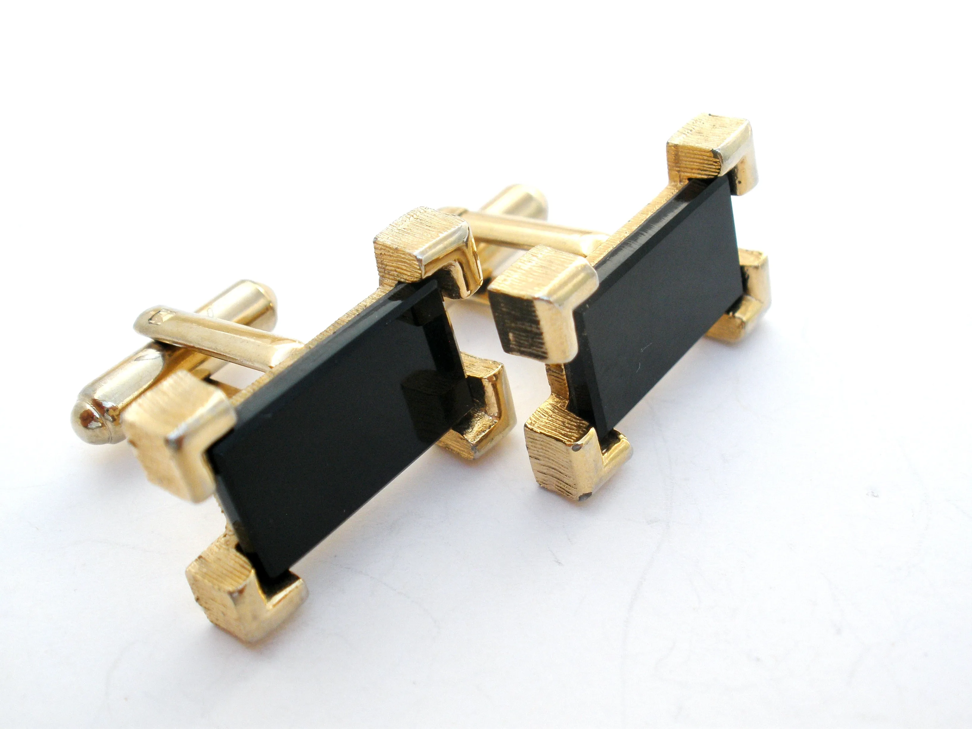 Vintage Black Onyx Cufflinks by Sarah Coventry