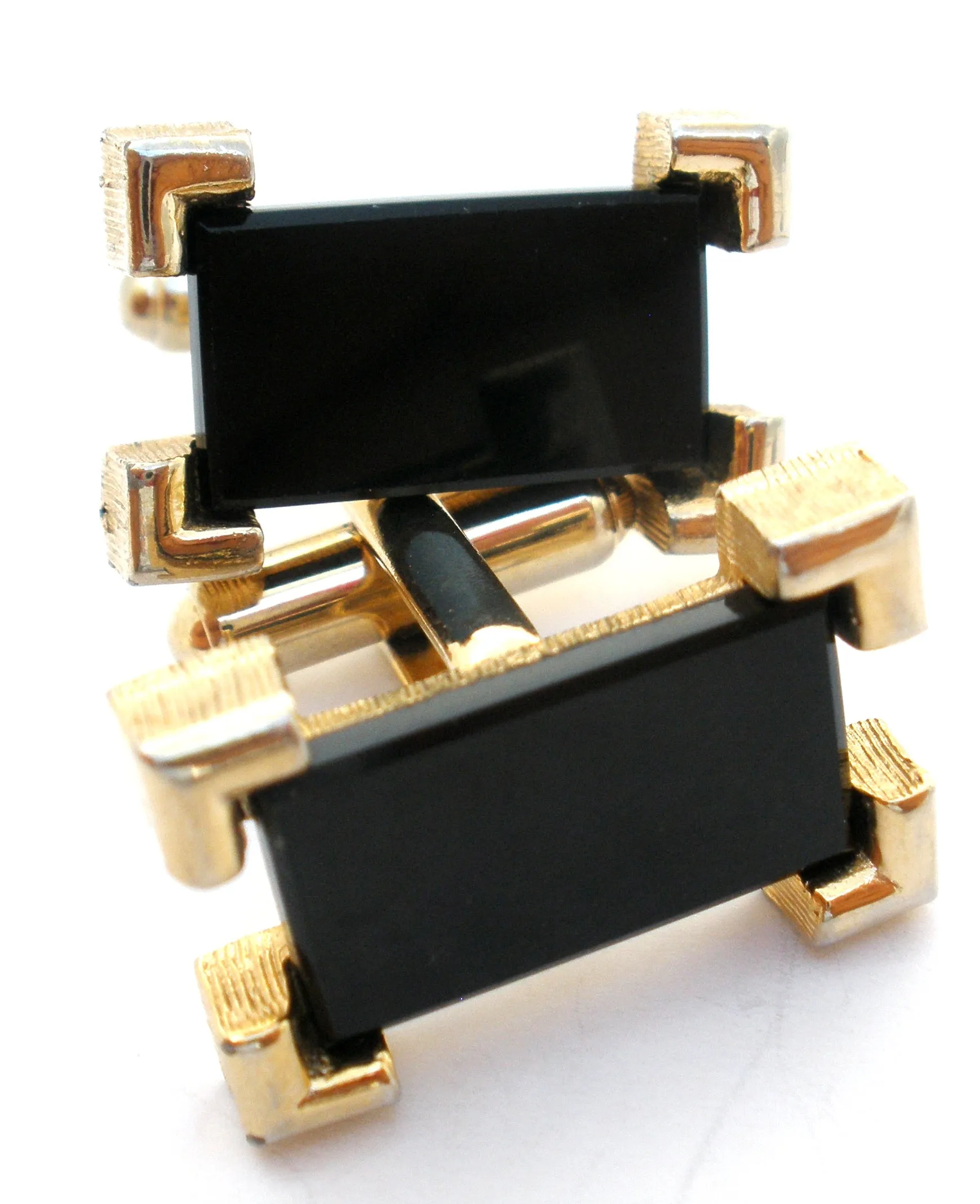 Vintage Black Onyx Cufflinks by Sarah Coventry