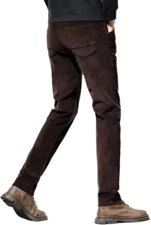 Winter Men's Warm Casual Pants Classic Style Fleece Thickened Corduroy Business Trousers Male Clothing