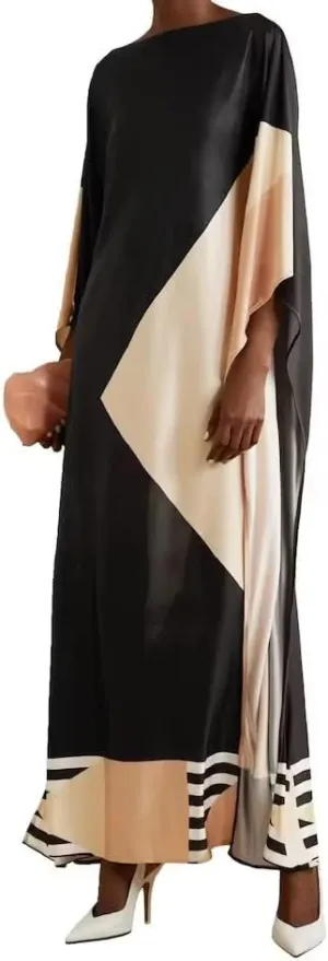 Women Long Ankle Length Casual Wear Satin Silk Printed Kaftan,Long Printed Kaftan,Beach Wear Kaftan,Caftan,Printed Kaftan,women kaftan 5589