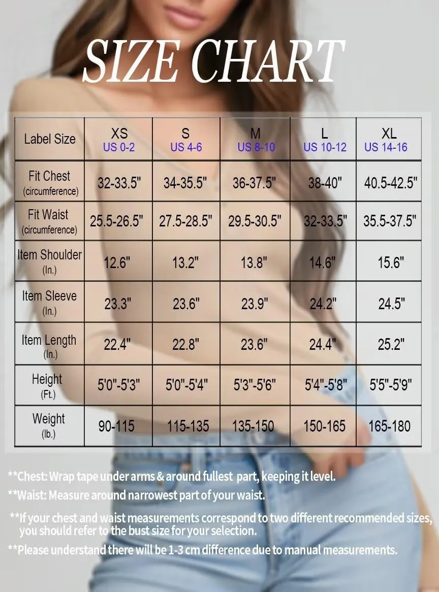 Zengjo Long Sleeve Ribbed Shirt Women Henley V-Neck T-Shirt Stretchy Tight Fitted Layering Tops